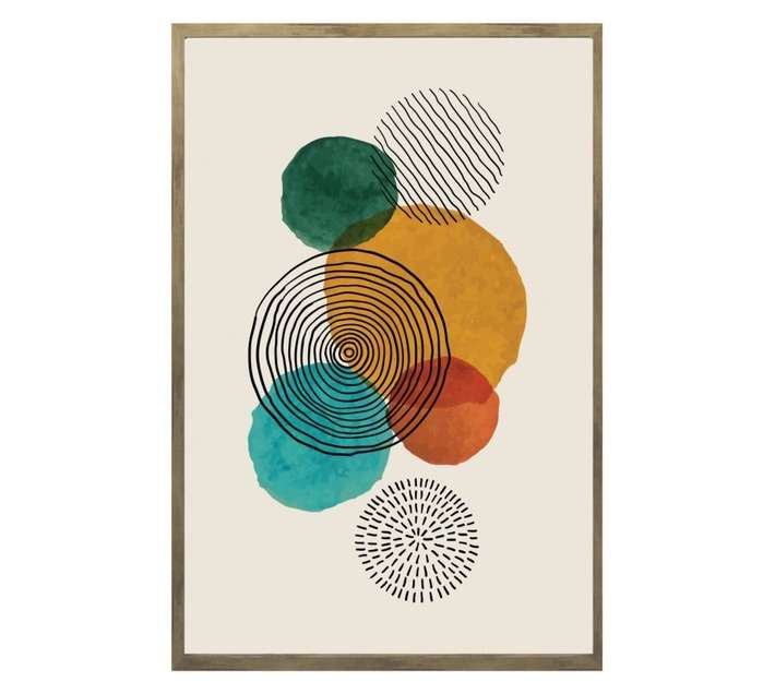 Amber Bay Tribal Framed Canvas Print - Multicoloured (420 x 620mm)