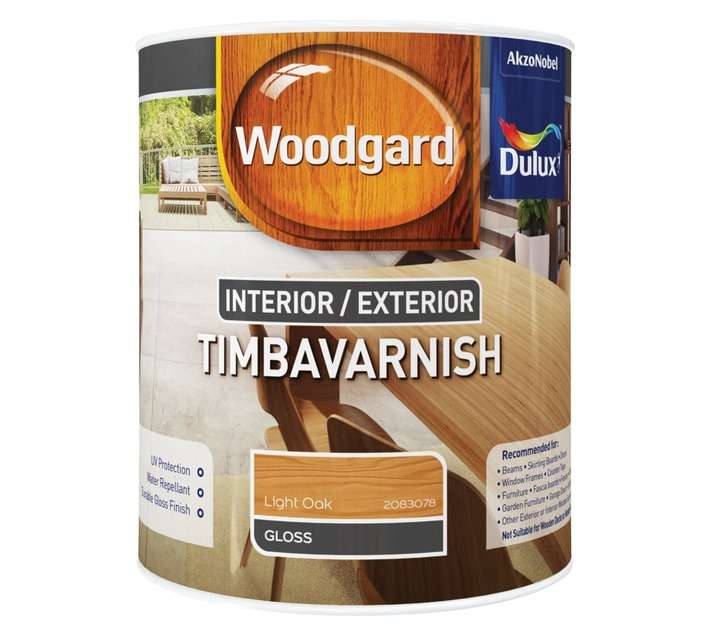 Dulux Woodgard Interior/Exterior Timba Varnish - Light Oak (1L)