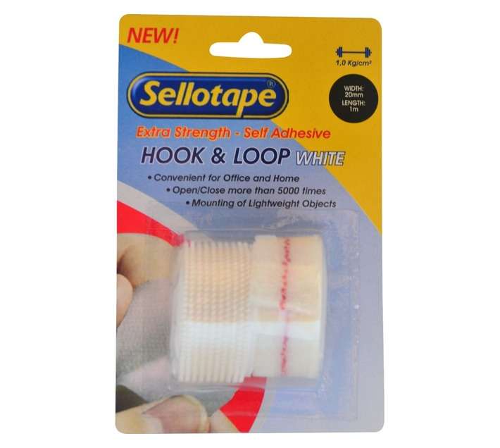 Bidvest Buffalo Tapes Extra Strength Hook And Loop - White (1000 x 25 x 57mm)