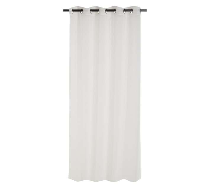 Design House Sheer Embossed Stripe Eyelet Curtain - Cream (2600 x 2500mm)