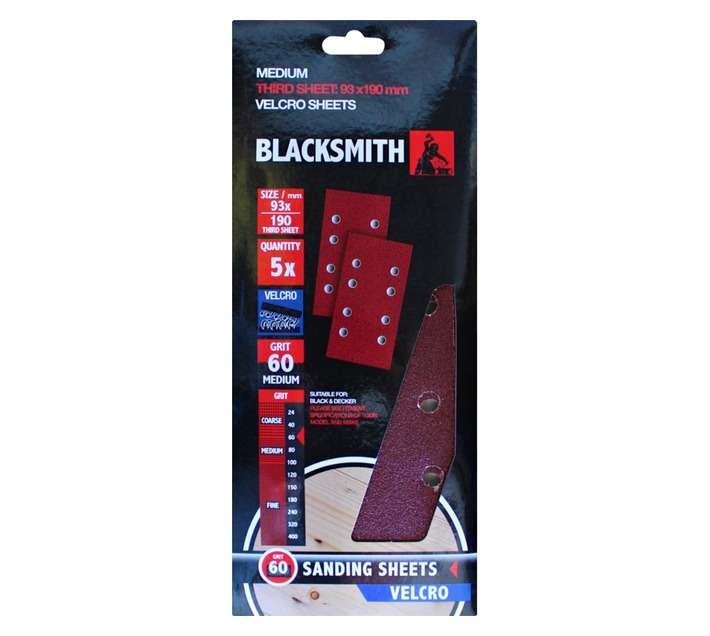 Blacksmith 1/3 Aluoxide Sand Paper Sheet 60 Grit (93 x 190mm)