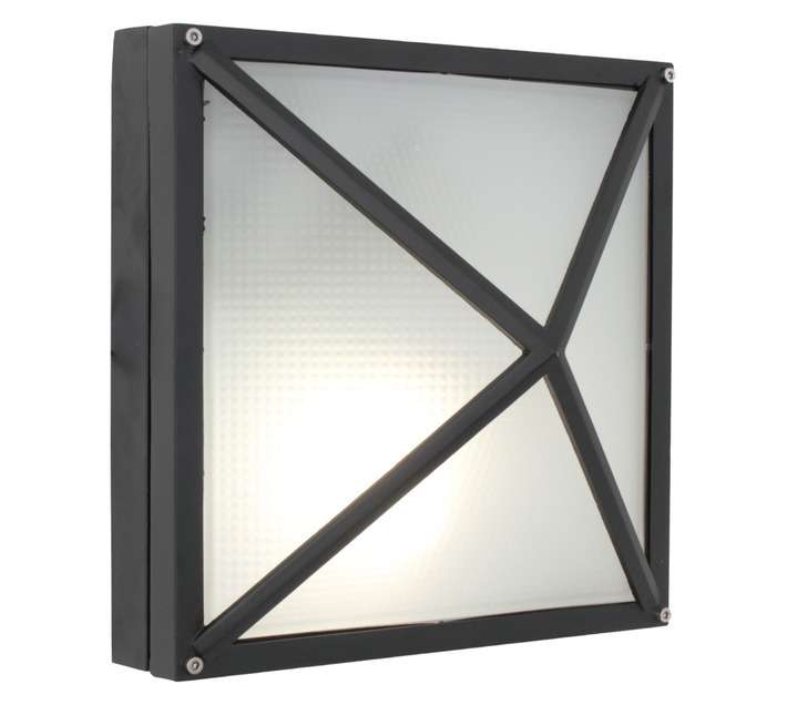 Eurolux Medium Bulkhead Light with Cross - Black (100W)