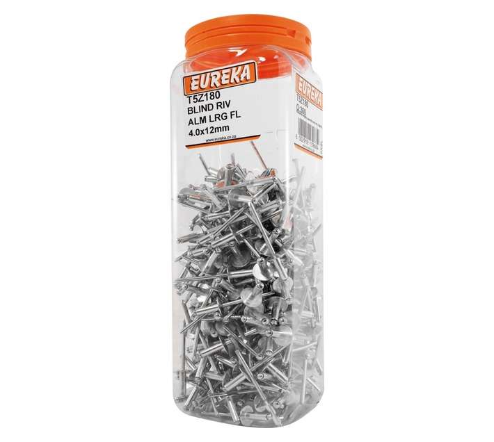 Eureka 300 x Aluminium Large Flange Blind Rivets (4 x 12mm)