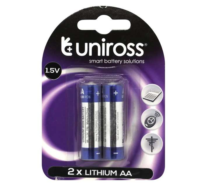Uniross 2 x Lithium Batteries (AA)