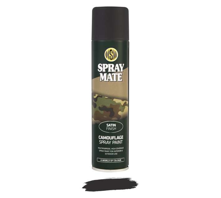 Spraymate Camo Satin Spray Paint Black 250ml