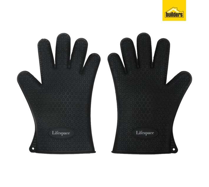 Lifespace Quality Silicone Braai Gloves - Black (270 x 165 x 10mm)