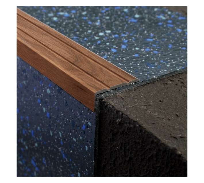 Genesis Aluminium Self Adhesive Stair Nose Trim - Oak (2700 x 30mm)