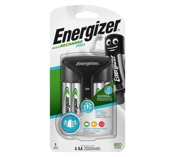 Energizer Pro Battery Charger with 4 x AA Batteries