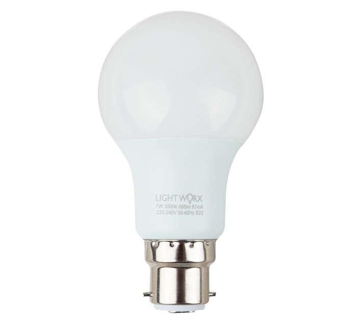 Lightworx LED A60 GLS 7w B22 - Warm White