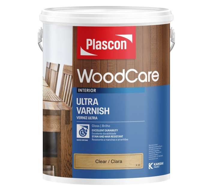 Plascon Woodcare Ultra Varnish Gloss - Clear (5L)