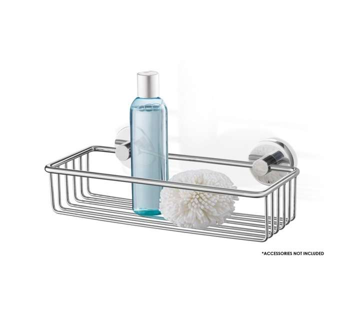 Zack Scala Large Shower Basket - Silver (160 x 315 x 100mm)