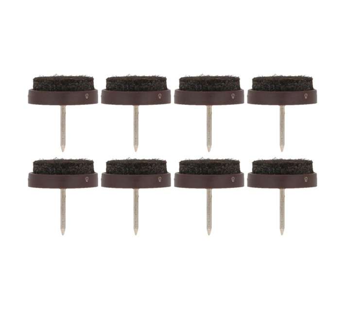 Safe Top Glides Plastic and Felt With Nail - White (24mm x 8 Pads)