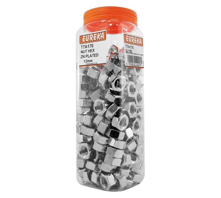 Eureka 12mm Zinc Plated Nut Hex (150 Pack)