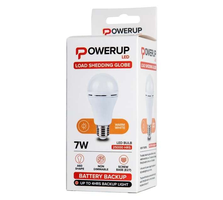 Power Up E27 Rechargeable Globe - Warm White (7W)