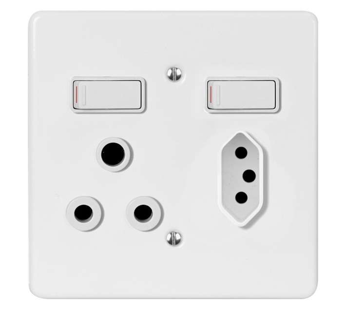 Lesco 4x4 Single and IEC STL Socket - White