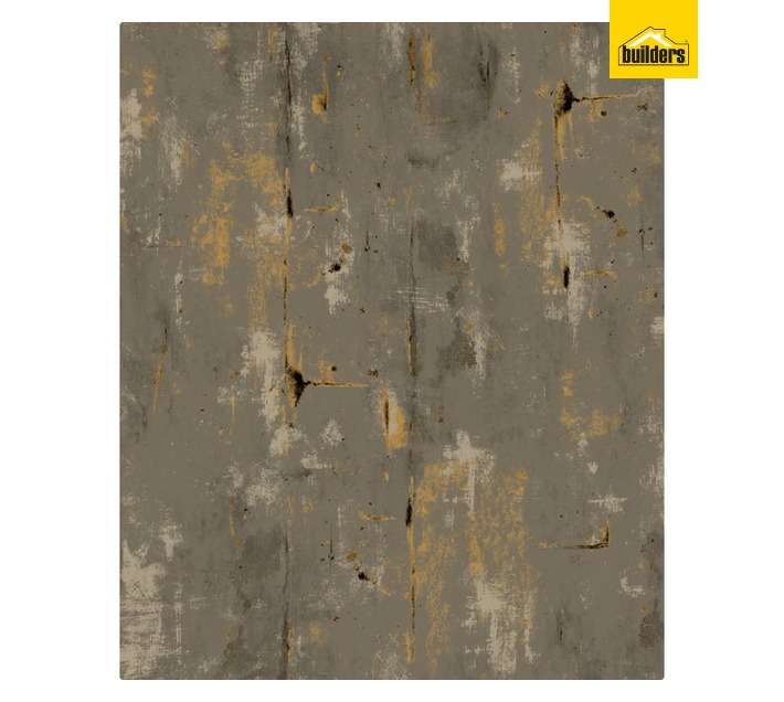 Fired Earth Indus Foil Text Wallpaper - Grey (10m x 530mm)