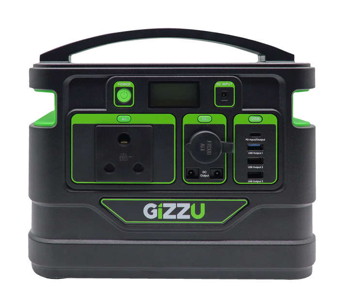 Gizzu Portable Power Station - Black/Green (300W)
