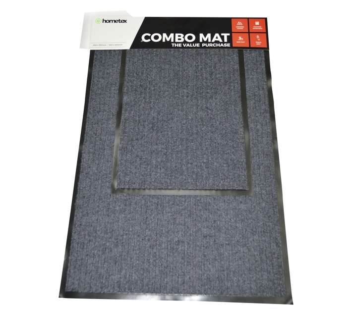 Hometex CMB 60X90 Door Mat Combo - Black/Grey/Brown (900 x 600mm)