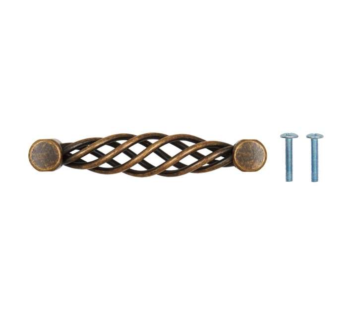Home and Kitchen 68846 Twist Handle - Antique Brass (96mm)