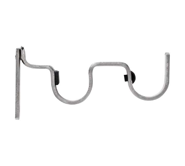 Steel Double Rod Bracket - Brushed Silver (32/25mm)