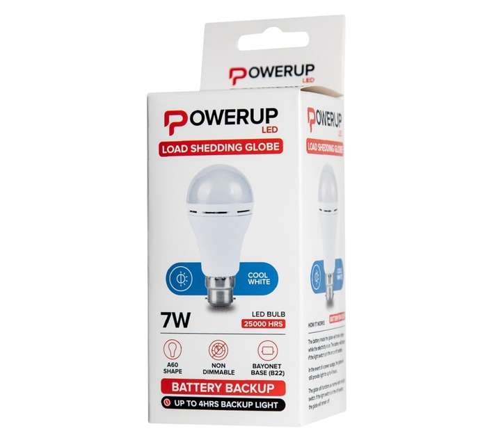 Power Up B22 Rechargeable Globe - Cool White (7W)