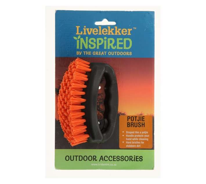 Livelekker Potjie Brush - Orange/Black (240 x 150 x 70mm)