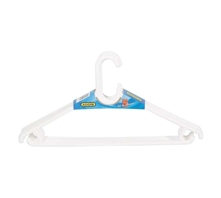 Addis 5 x Unisex Hangers - White
