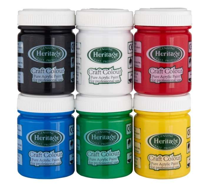 Heritage 6 Piece Assorted Acrylic Paint Set (50ml)