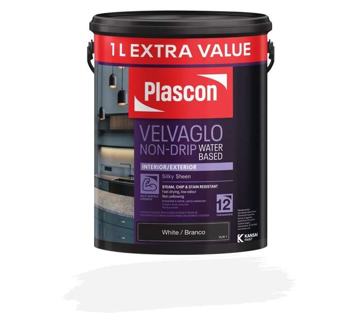 Plascon Velvaglo Non Drip Water Based - White (6L)