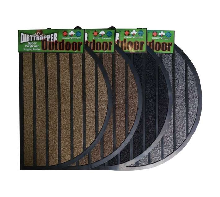 Dirttrapper DOHM90 Outdoor Half Moon Mat - Black/Grey (900 x 750mm)