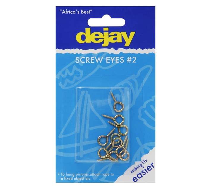 Dejay Screw Eyes Number 2 - Yellow (10 Pack)