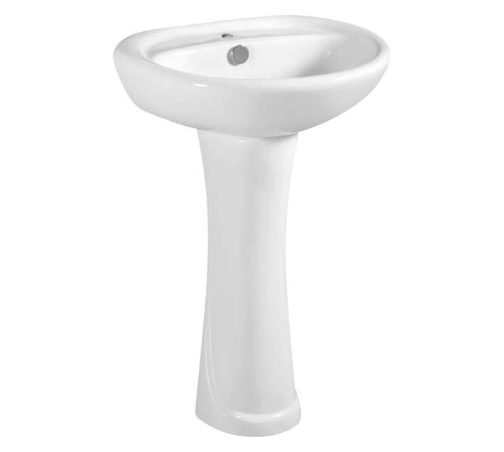 Solo Sanitary Ware Solomon Basin and Pedestal - White