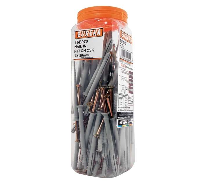 Eureka 6 x 80mm Nail In Nylon Csk (Q75)