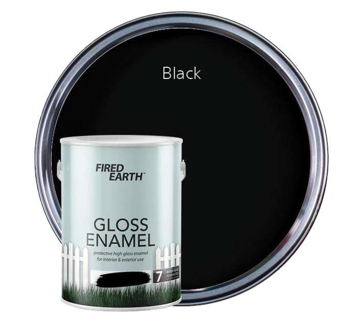 Fired Earth Gloss Enamel - Black (5L)