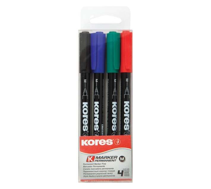Kores 4 Pack Fine Permanent Markers