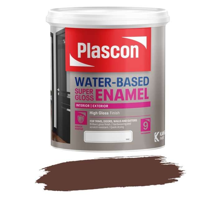 Plascon Water Based Super Gloss Enamel - PWD Brown (1L)