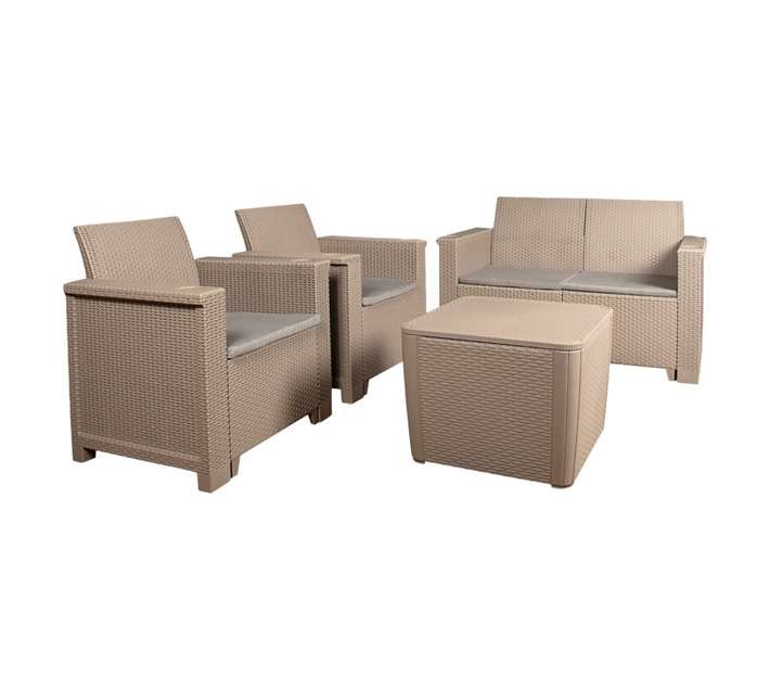 4 Piece Jabulani Patio Set - Cappuccino (1450 x 640 x 605mm)