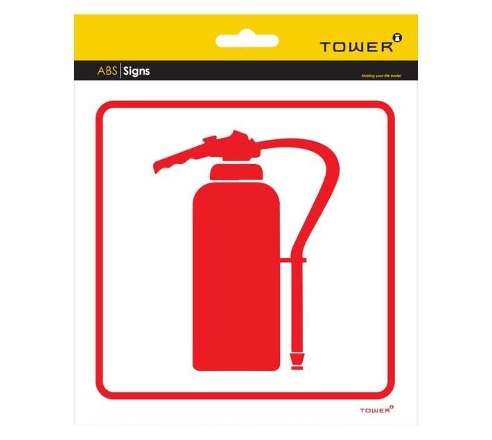 Tower Fire Extinguisher Sign - Red/White (190 x 190mm)