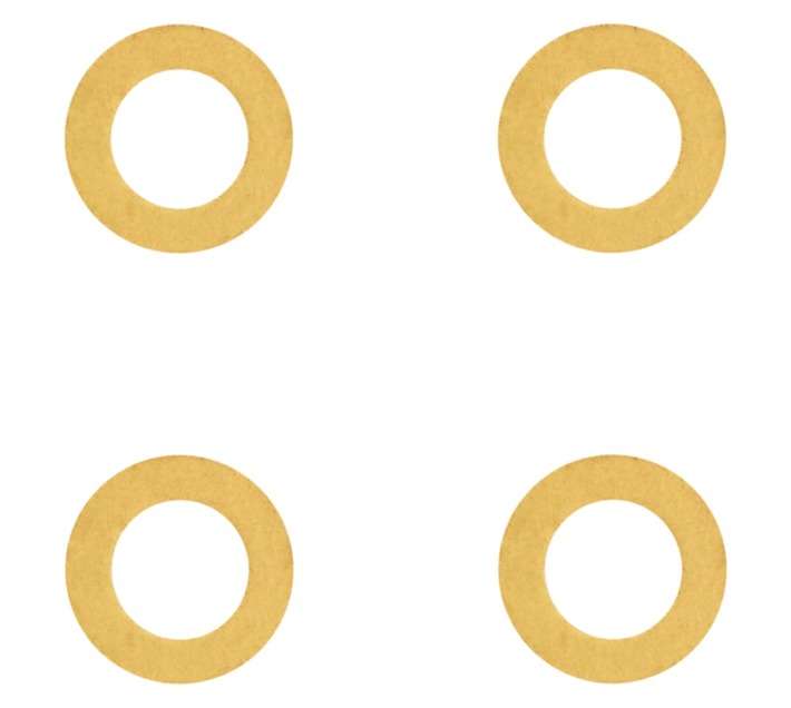 Eureka 4 x Solid Brass Small Flat Washers (5mm)