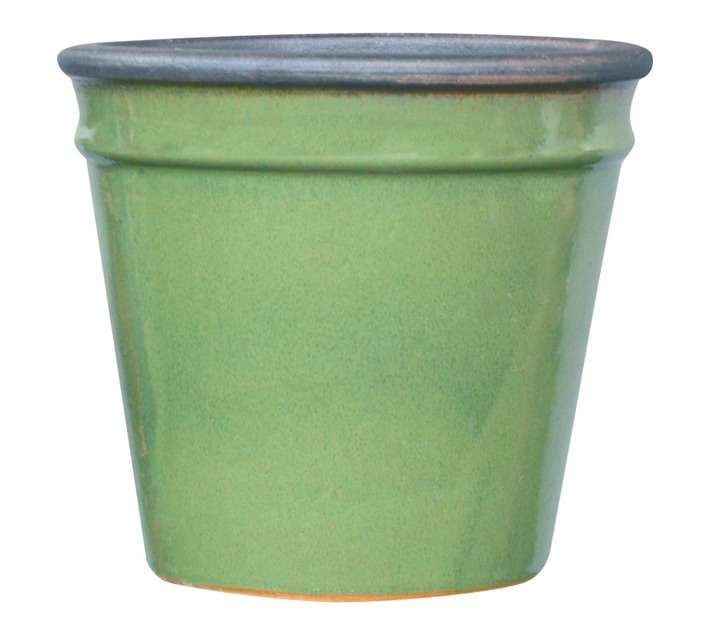 FDB JC Cone Glazed Pot - Green (260mm)