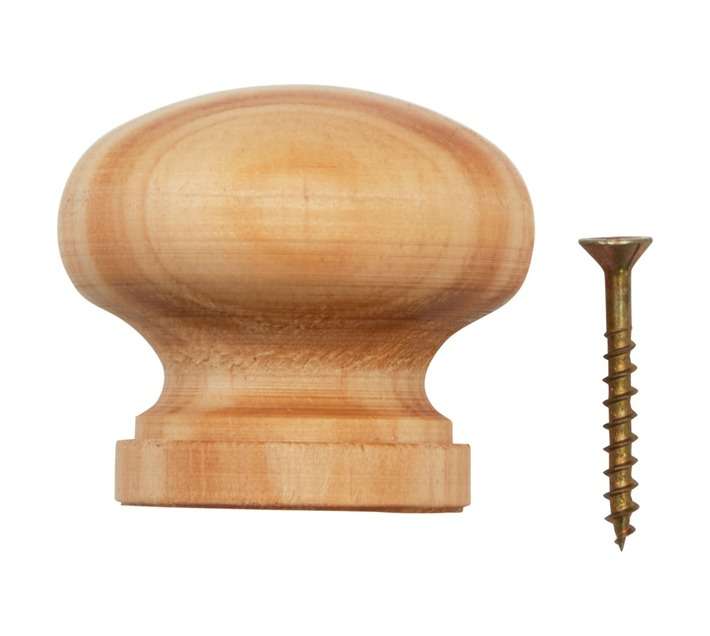 Home and Kitchen Raw Pine Knob - Wood (45mm)