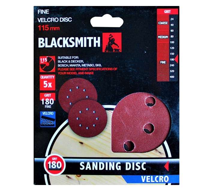 Blacksmith Random Orbit Sanding Disc 5vc 180 Grit (115mm)