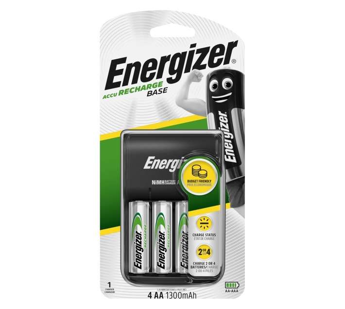 Energizer Base Charger with 4 x Rechargeble Batteries (AA)