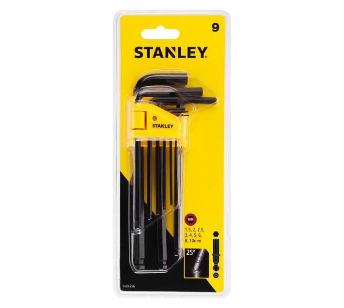 Stanley 0-69-256 9 Piece Ball End Hex Allen Key Set - Black