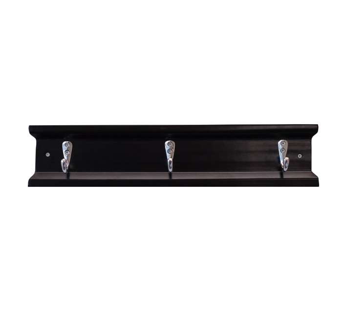 Shelfmate 3-Hook Pine/Chrome Hook - Black (400 x 20 x 80mm)