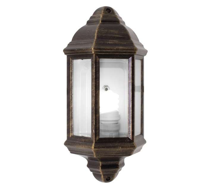 Eurolux Bevelled Glass Lantern - Black/Gold (60W)