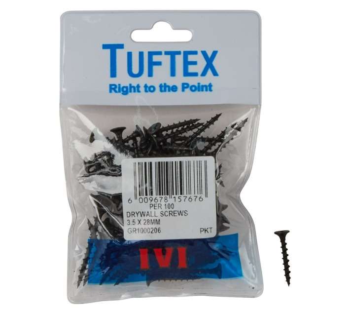 Tuftex 100 x Drywall Screws (3.5 x 28mm)