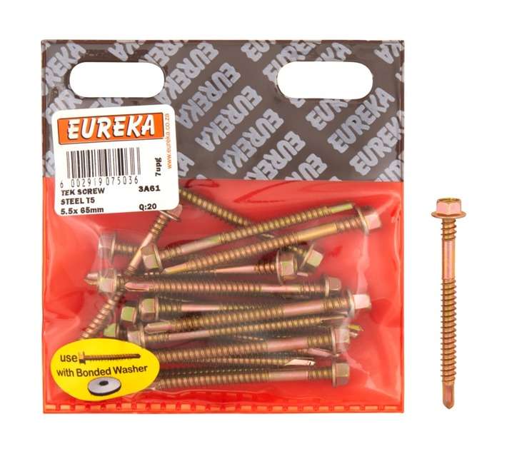 Eureka 3A61 5.5 x 65mm Tek Screw Hex (20 Pack)