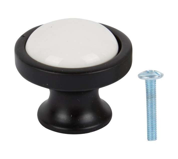 Home and Kitchen Victorian Knob - White (30mm)