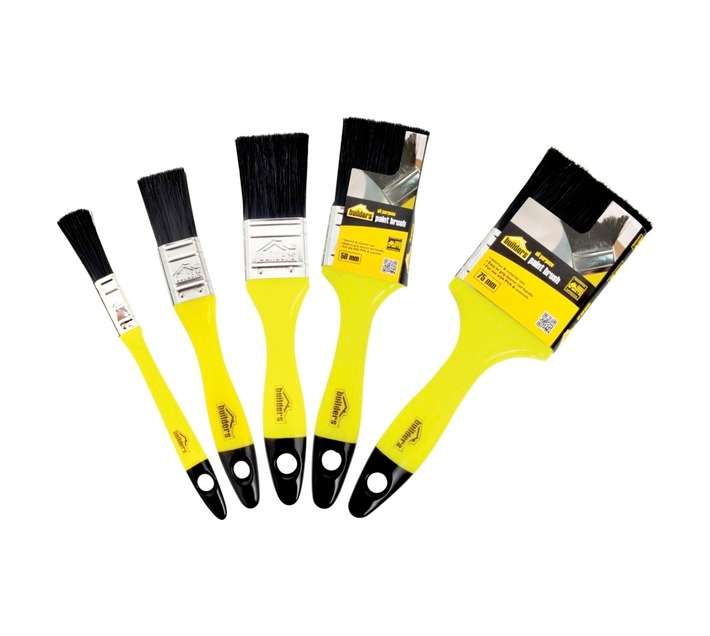 F6172 5 Piece Paint Brush Set - Yellow (300 x 150 x 40mm)